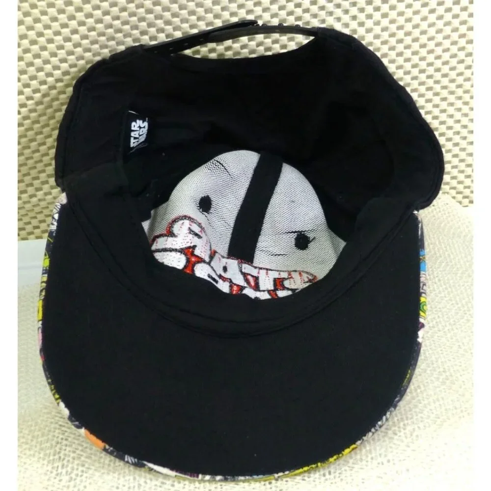 Star Wars Youth Snapback Hat Black With Comic Print‎ Brim Adjustable Fit
